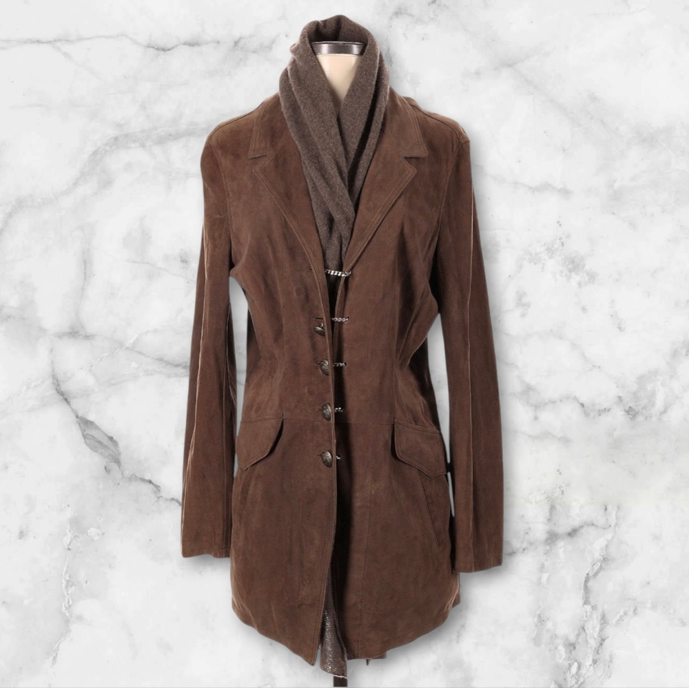 Artico Lambskin Leather Scarf Collar Jacket Hand Made in Italy Fall Boho Western